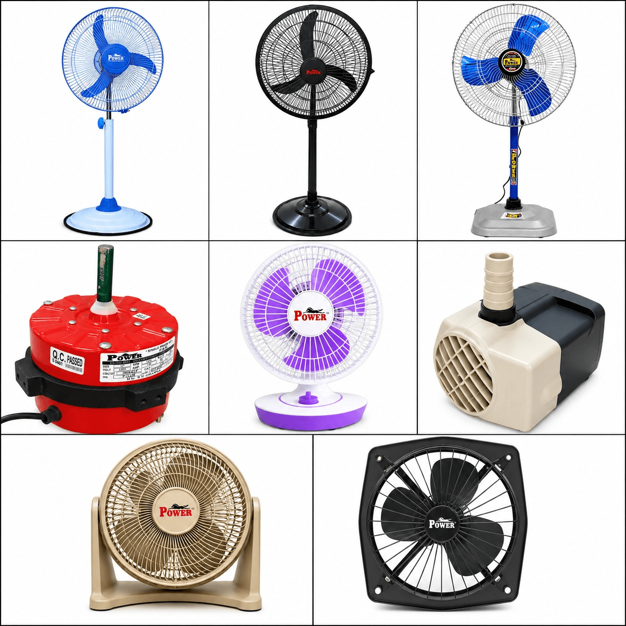 Power Fan Industry product range collage